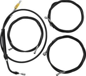 Kit completo de cables y latiguillo de freno de manillar trenzado en vinilo negro <span style="color: red;font-size: 0,5em">- ALMACEN USA-</span>
