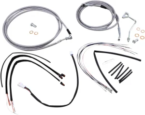 Kit completo de cables y latiguillos de freno de manillar trenzados en acero inoxidable <span style="color: red;font-size: 0,5em">- ALMACEN USA-</span>