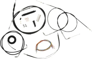 Kit completo de cables y latiguillo de freno de manillar trenzado en vinilo negro <span style="color: red;font-size: 0,5em">- ALMACEN USA-</span>