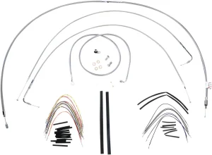 Kit completo de cables y latiguillos de freno de manillar trenzados en acero inoxidable <span style="color: red;font-size: 0,5em">- ALMACEN USA-</span>